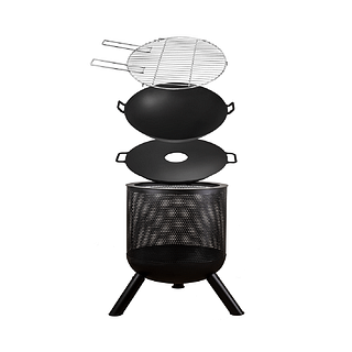 Livin' Flame - Vuurkorf Jada met grillrooster, wok en plancha