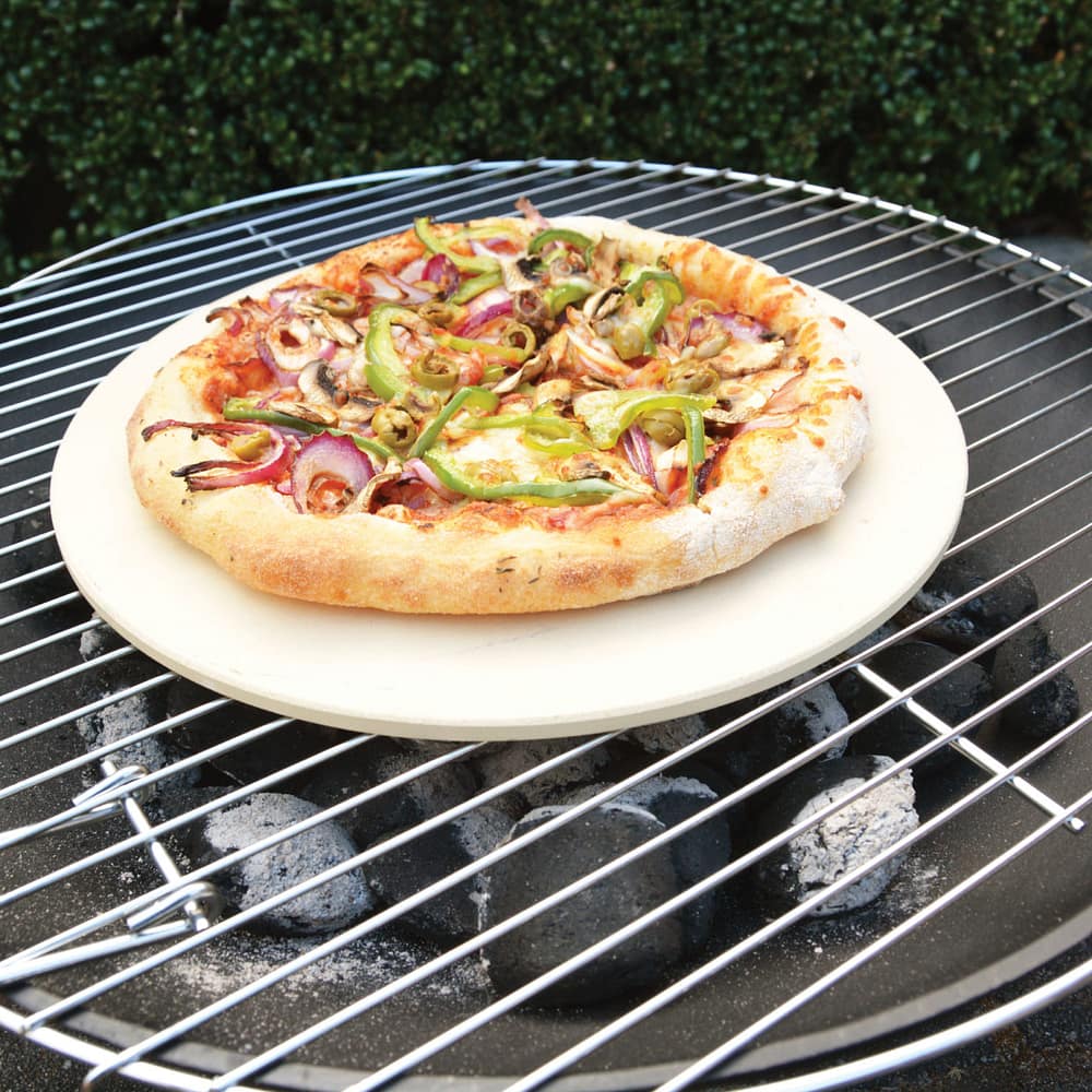Pizzasteen voor op Weber barbecue